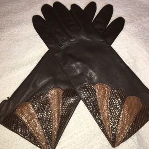 Vintage Brown Leather Gloves